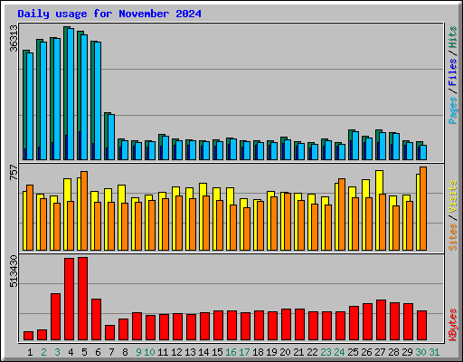 Daily usage for November 2024