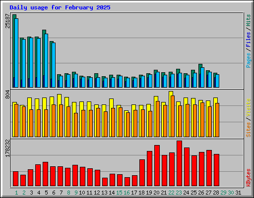 Daily usage for February 2025