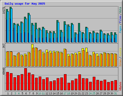 Daily usage for May 2025