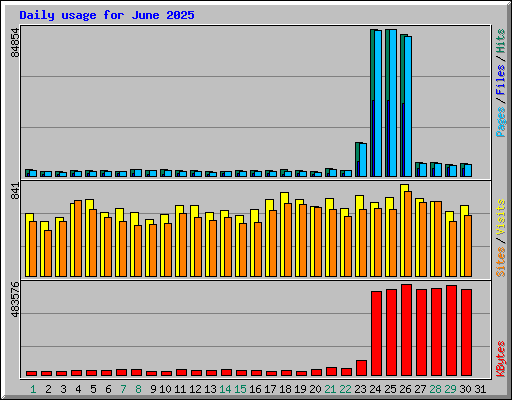 Daily usage for June 2025