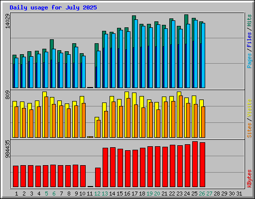 Daily usage for July 2025