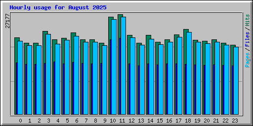 Hourly usage for August 2025